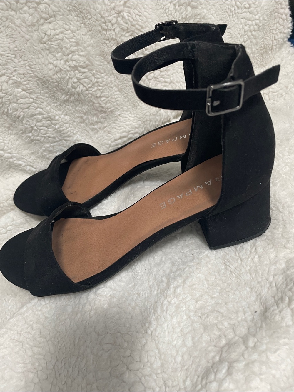Rampage ankle strap chunky heel shoes